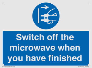 Switch off the microwave when you have finished